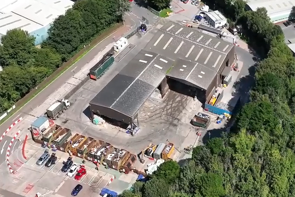 Aerial view of our recycling centre in Paignton